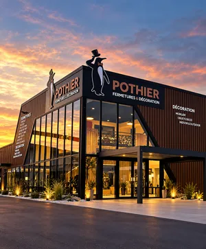 Showroom Pothier au coucher du soleil
